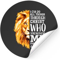 Autocollant Lion Verset Biblique Philippiens 4:13