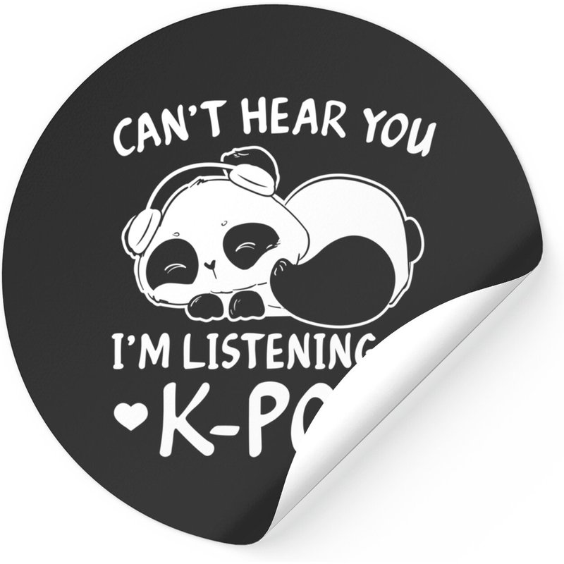 Autocollant Kpop Can't Hear You I'm Listening To Kpop — Autocollants et stickers