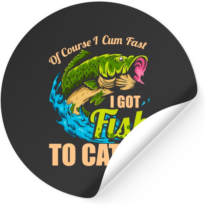 Autocollant Mens Of Course I Come Fast pour les cadeaux de pêche — Autocollants et stickers