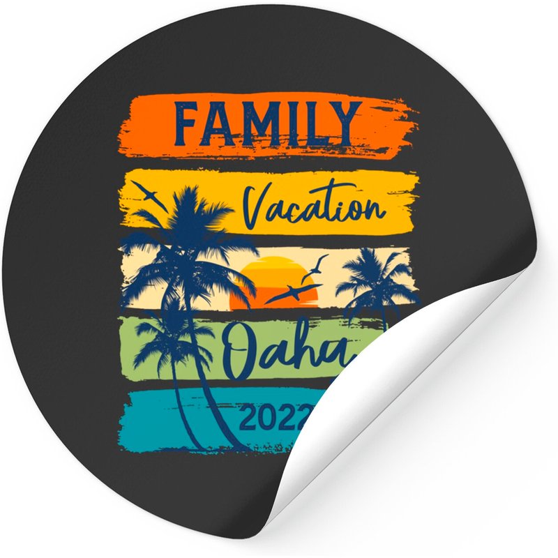 Autocollant de groupe familial Oahu Hawaii Vacances 2022 — Autocollants et stickers