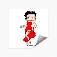 Autocollant Betty Boop Robe Rouge