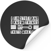 Autocollant de voiture I Fix Stuff And I Know Things - Atelier de mécanique — Autocollants et stickers
