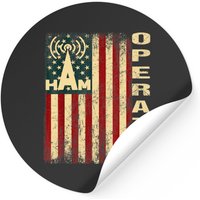 Ham Radio Amateur Patriotic USA Flag Sticker — Stickers & Decals