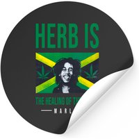 Bob Marley Herb Is Sticker - Classic Square Style — Stickers & Decals