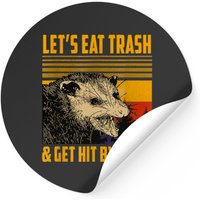 Let's Eat Trash And Get Hit By A Car - Vintage Opossum Sticker — Stickers & Decals