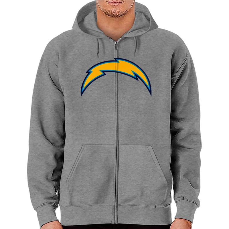 Hoodies zippés Chargers pour unisexe en rouge — Sweats à capuche pour hommes