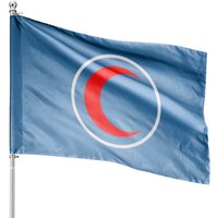 Red Crescent House Flags - Double-Sided Print for Outdoor Use