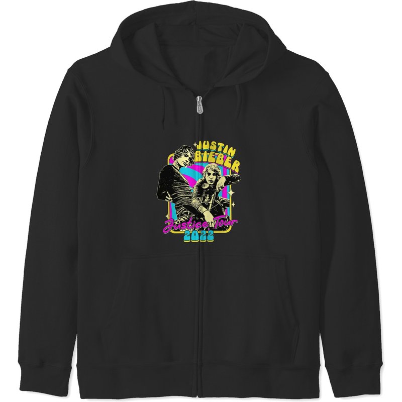 Justin Bieber Justice World Tour 2022 Double Sided Zip Hoodie