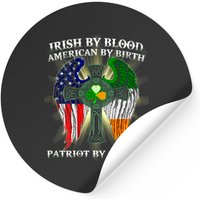 Autocollant Vintage Irish By Blood American By Birth Patriot By Choice — Autocollants et stickers