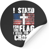 I Stand For The Flag And Kneel For The Cross Sticker — Stickers & Decals