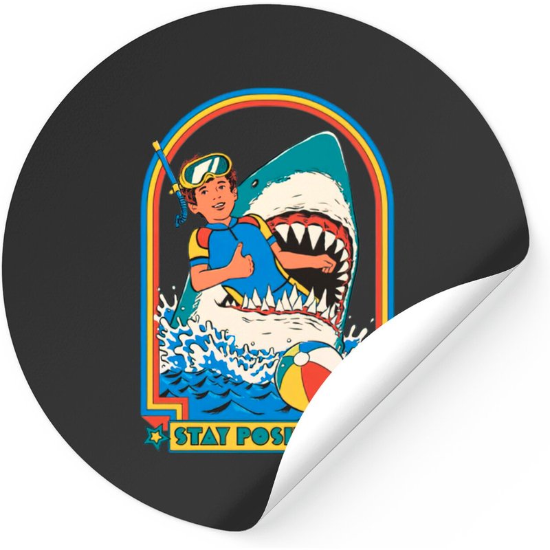 Autocollant Stay Positive! Shark