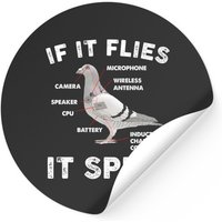 If It Flies It Spies Pigeon Anatomy Sticker
