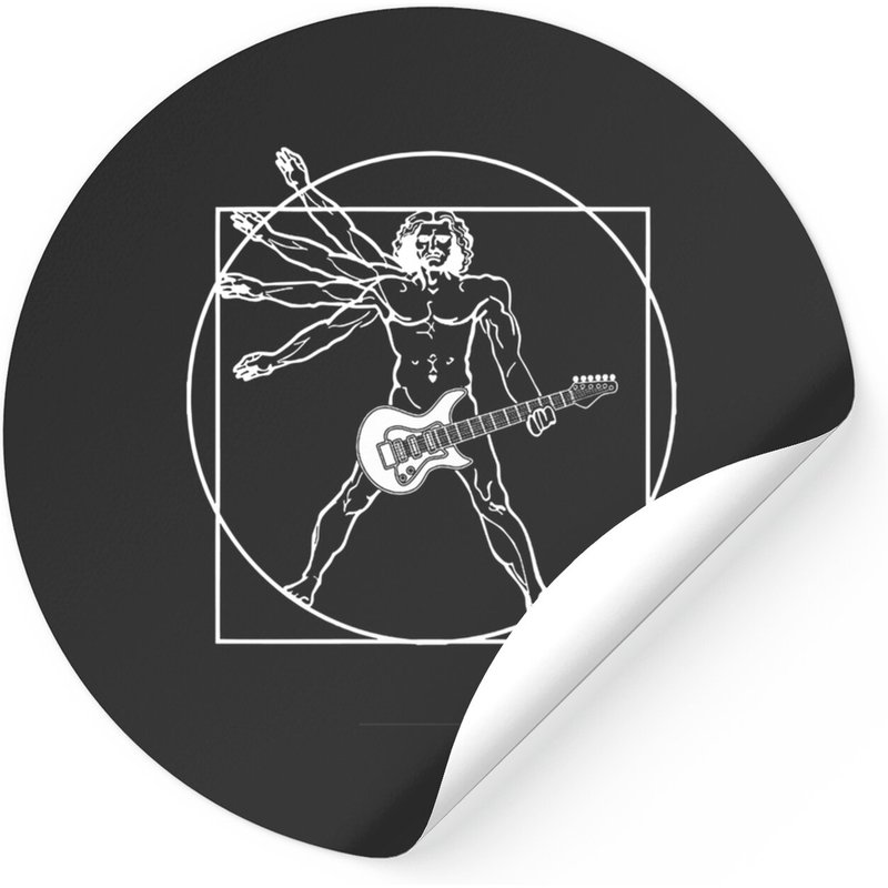 Vitruvian Man Guitar Player Sticker — Stickers & Decals