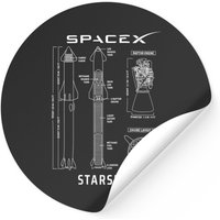 Spacex Starship Sticker for Black Theme