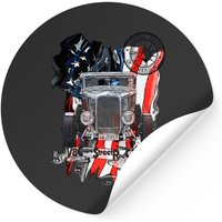V8 Coupe Street Rod Cj 1934 United States Front Sticker — Stickers & Decals