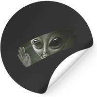 Autocollant Alien - Style carré classique avec finition brillante — Autocollants et stickers