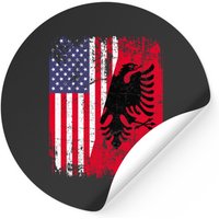 Autocollant Albanian Roots Drapeau Américain Albanie
