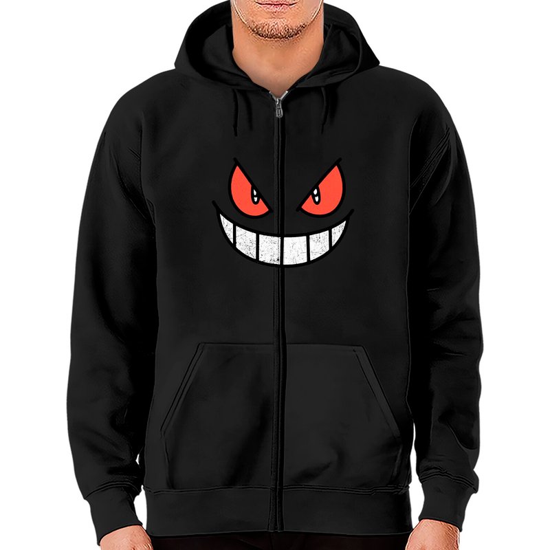 Gengar Cool Zip Hoodie for Unisex in Black
