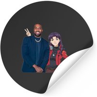 Autocollants classiques Kanye X Misato pour thème noir