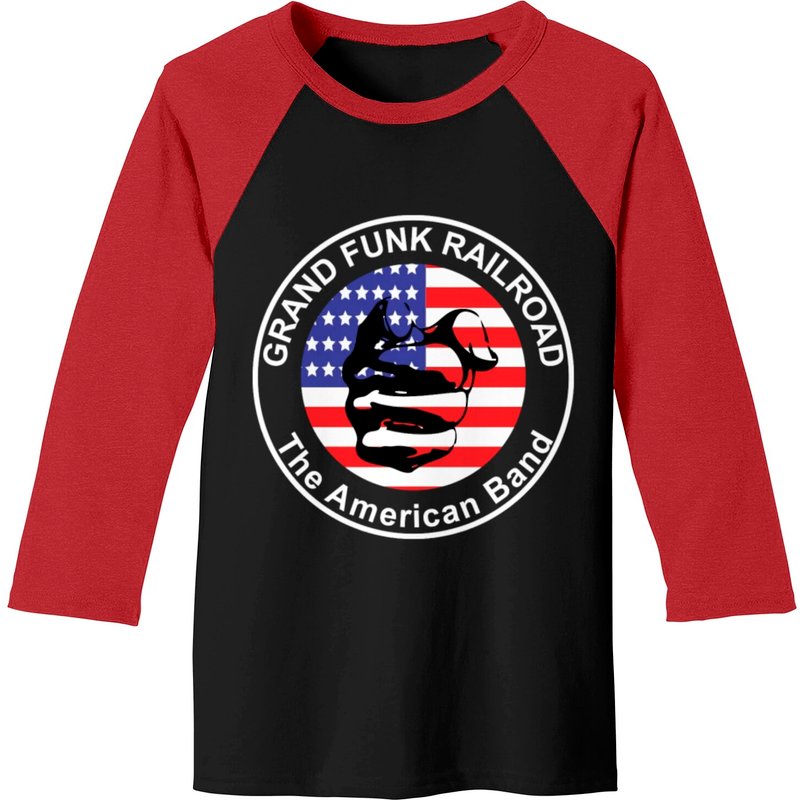 Grand Funk Railroad Logo Tour Baseball Tees for Men — Mens T Shirts