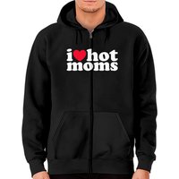 Hoodie Zippé I Love Hot Moms Unisexe — Sweats à capuche pour hommes