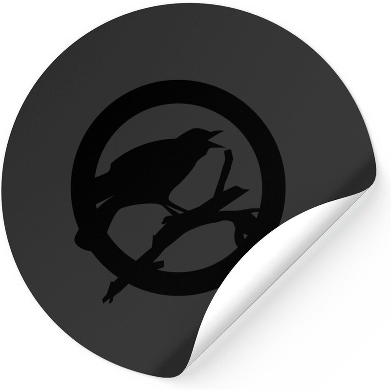 Autocollant Black Crow In Circle — Autocollants et stickers
