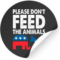 Please Don't Feed The Animals USA Flag Libertarian Sticker