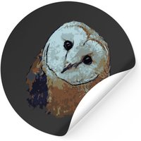Barn Owl Painting Art Sticker for Black Surfaces — Stickers & Decals
