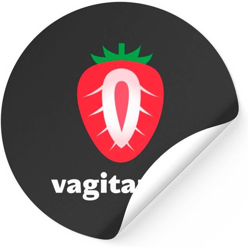 Vagitarian Strawberry Lesbian Sticker — Stickers & Decals