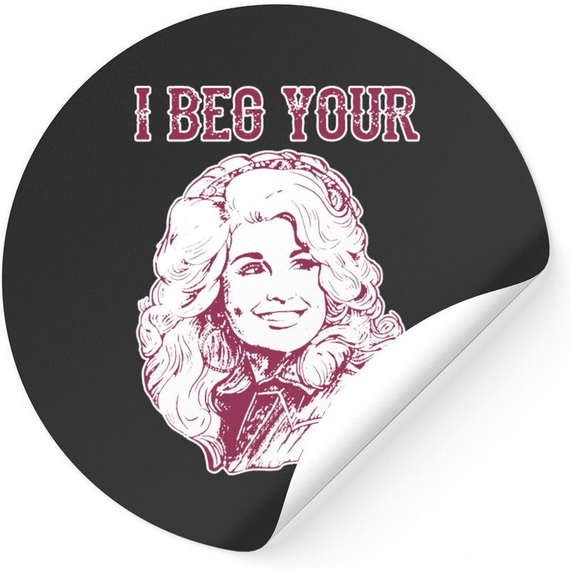 Autocollant I Beg Your Parton3 - Design Carré Classique — Autocollants et stickers