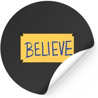 Autocollant Believe - Style Carré Classique — Autocollants et stickers