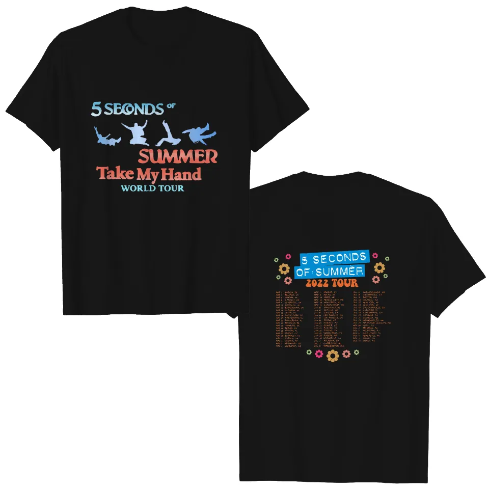 T-shirt 5 Seconds Of Summer Take My Hand World Tour 2022 pour hommes — T-shirts pour hommes