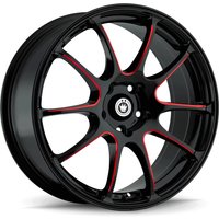 Konig 24BR Illusion Black with Red 17x7 Rims 5x114.3 Bolt Pattern — Wheels & Rims