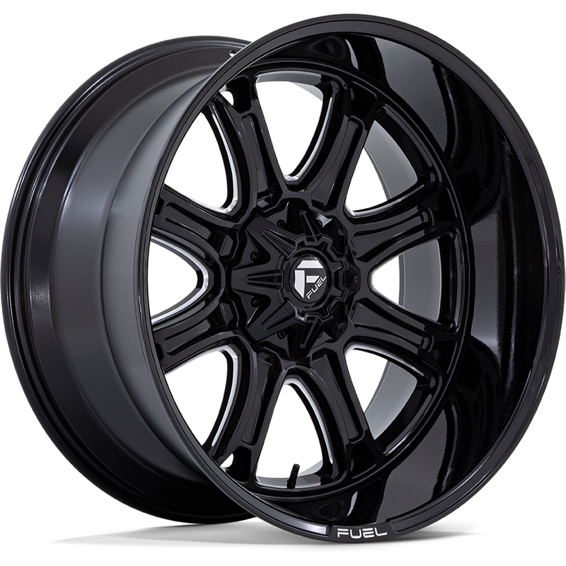 Roues Fuel Darkstar Gloss Black Milled - 20x10 - 5x114.3 -18 Offset — Roues et jantes