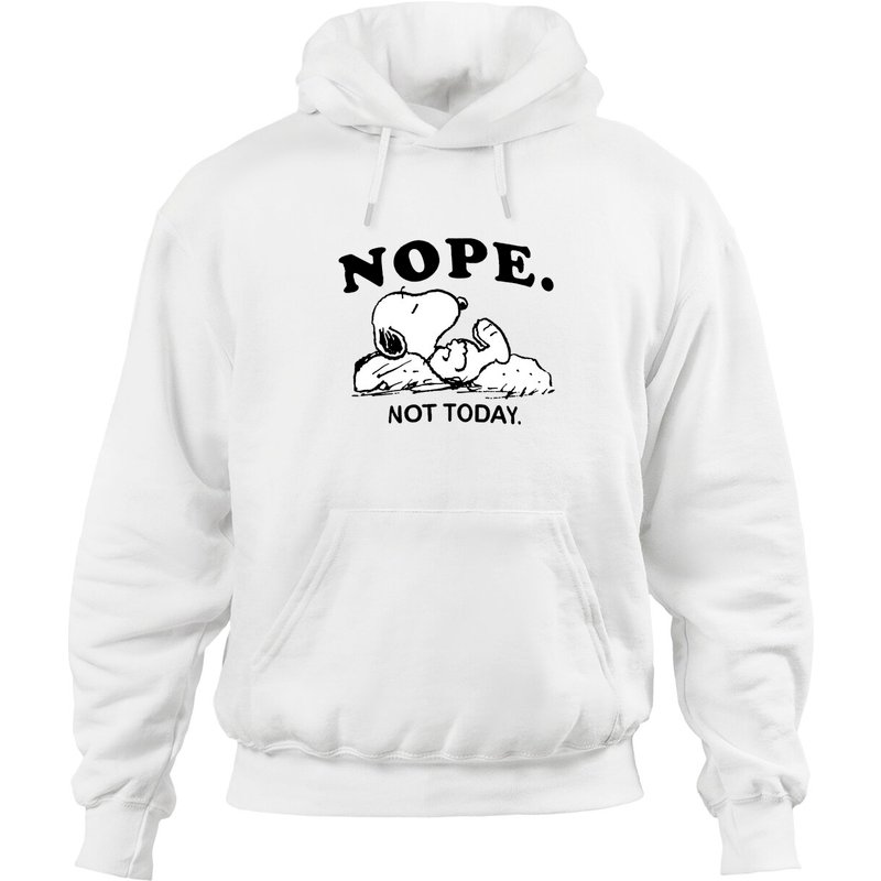 Hoodies Snoopy Nope Not Today pour Unisexe en Vert Militaire — Sweats à capuche pour hommes