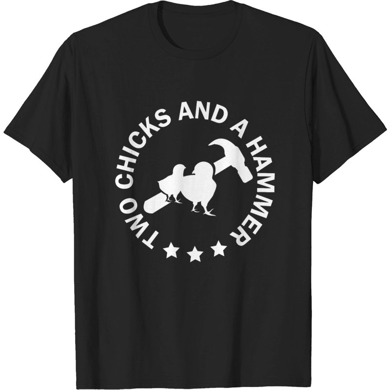 T-shirt pour hommes Two Chicks And A Hammer en noir