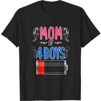 T-shirt Mom Of 4 Boys Low Battery pour hommes — T-shirts pour hommes