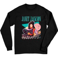 T-shirt à manches longues unisexe Janet Jackson en noir