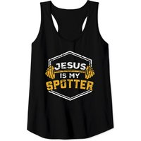 Jesus Workout Shirt Jesus Is My Spotter Christian Gym Tank Top — Mens T Shirts