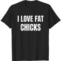 T-shirt I Love Fat Chicks pour hommes en noir — T-shirts pour hommes