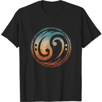 T-shirt Vintage Yin Yang Clef de Guitare Basse pour Hommes — T-shirts pour hommes