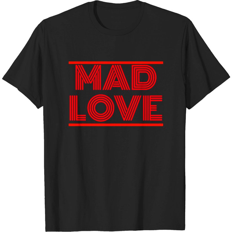 T-shirt Valentinstag Mad Love pour hommes en noir — T-shirts pour hommes