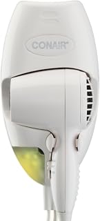hair dryer: Conair 1, 600-Watt Wall-Mount Compact hair Dryer, 1 Count | Space-Saving Wall Mount Design…