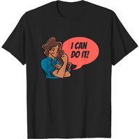 T-shirt Girl I Can Do It pour hommes en noir — T-shirts pour hommes
