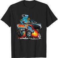 Classic Hot Rod 57 Gasser Dragster Car Cartoon T-Shirt for Men