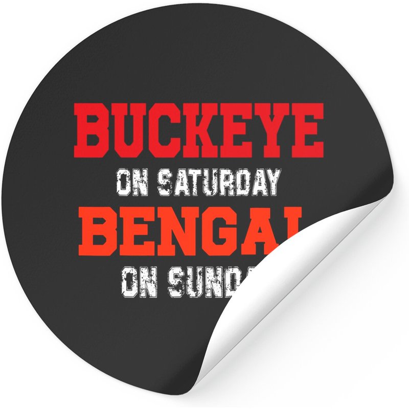 Buckeye On Saturday Bengal On Sunday Vintage Sticker — Stickers & Decals