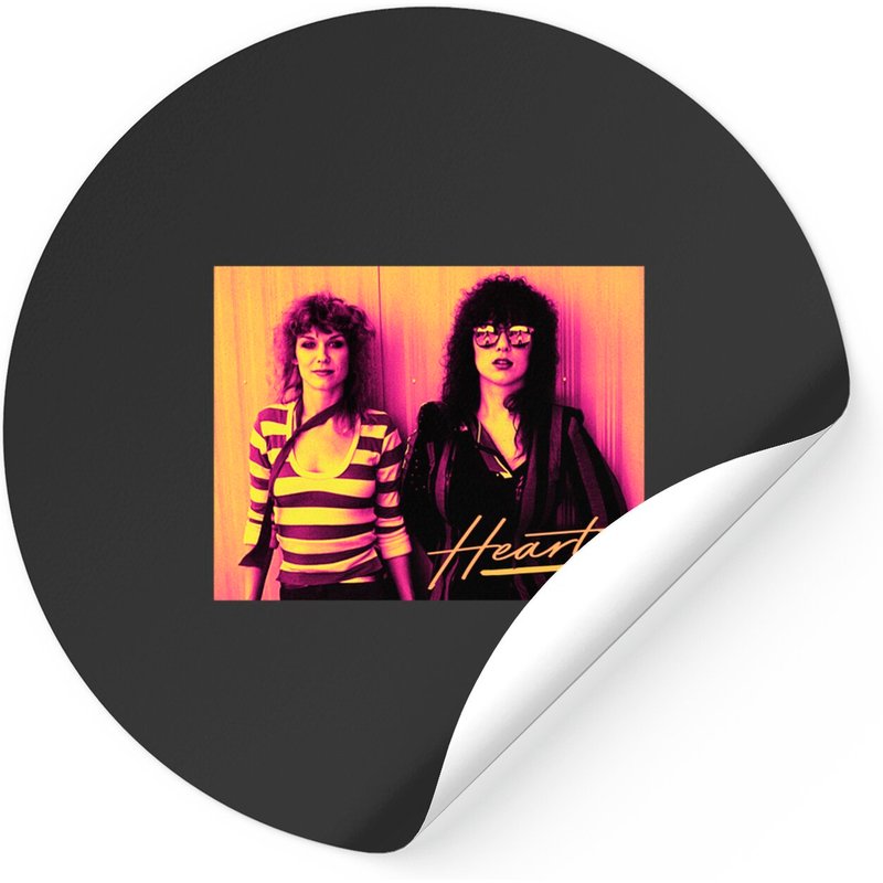 Autocollant Heart Band - Design esthétique des années 80 — Autocollants et stickers