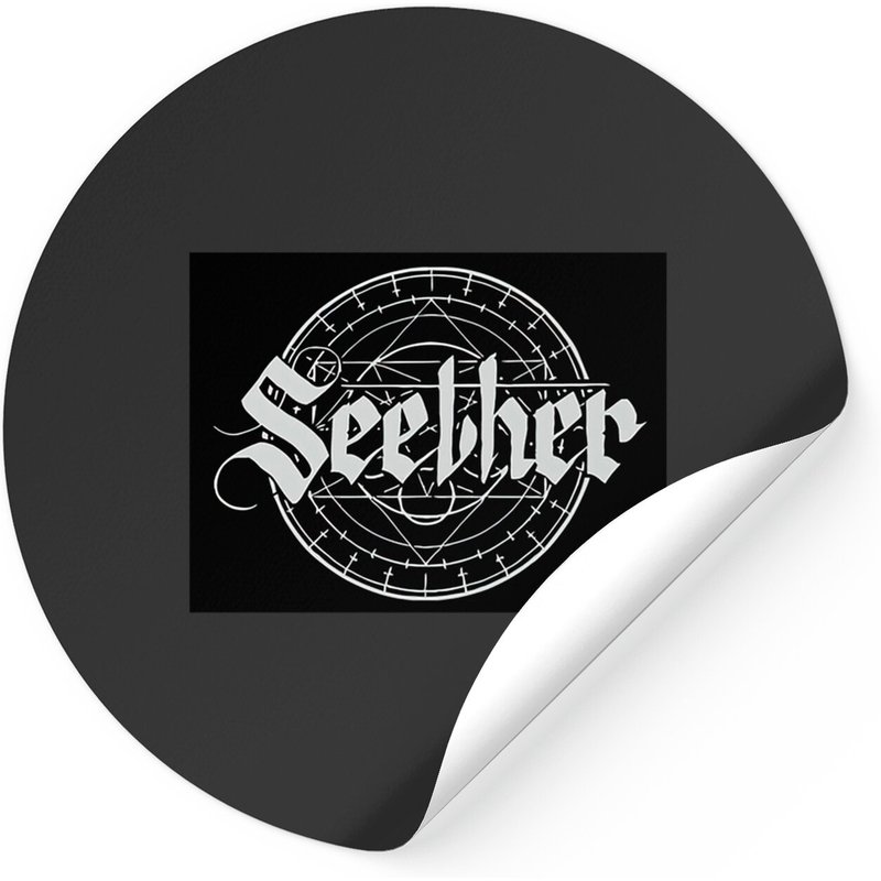 Autocollant classique Seether - Style carré avec finition brillante — Autocollants et stickers
