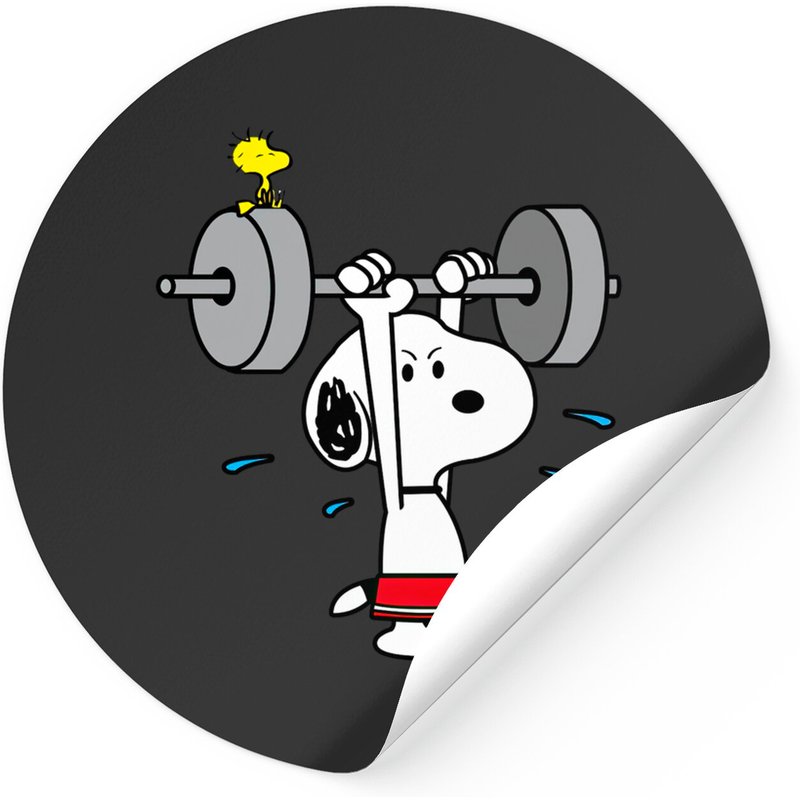 Autocollant Snoopy en train de s'entraîner — Autocollants et stickers