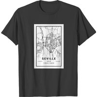 T-shirt carte de Séville Espagne pour hommes